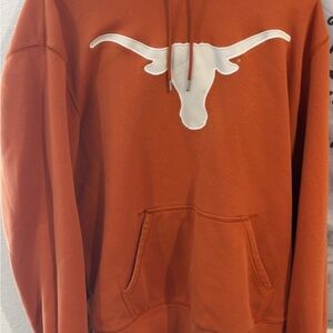 Nike Orange Men's Hoodie with White Logo